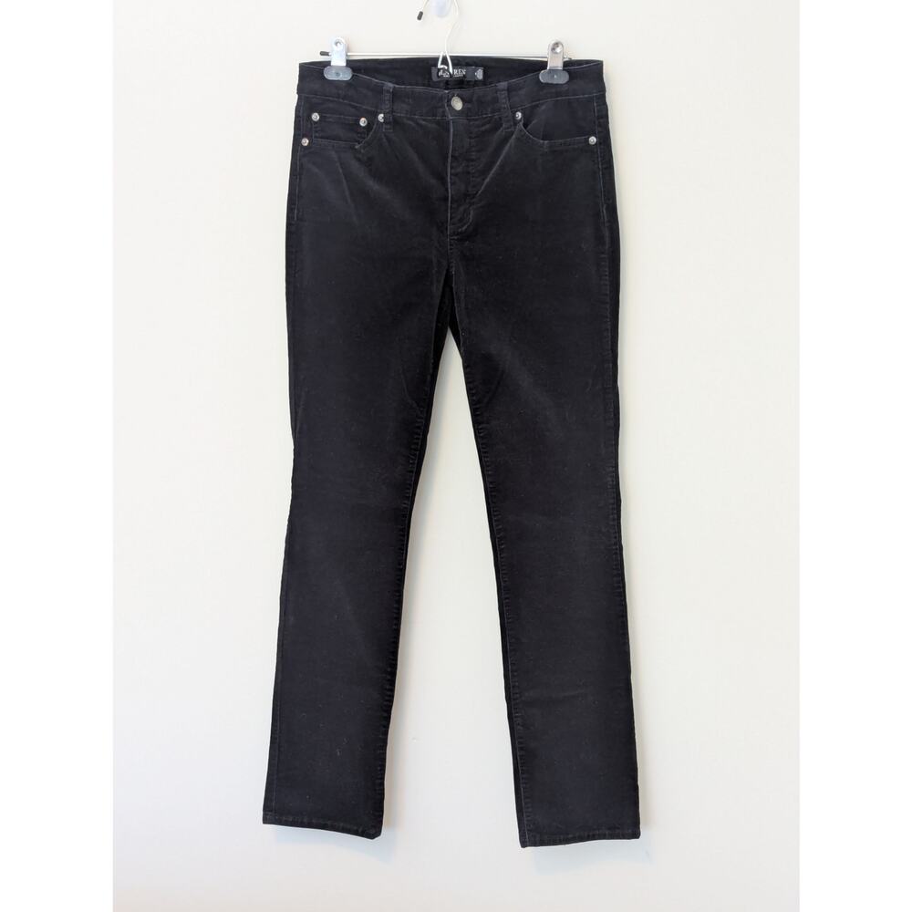 LAUREN RALPH LAUREN Black Label Women's Sz 8 Premier Black Corduroy Pants Jeans - Picture 2 of 7